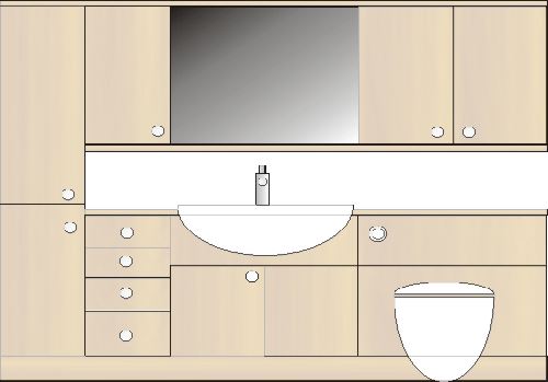 mirror unit for fitted bathroom furniture