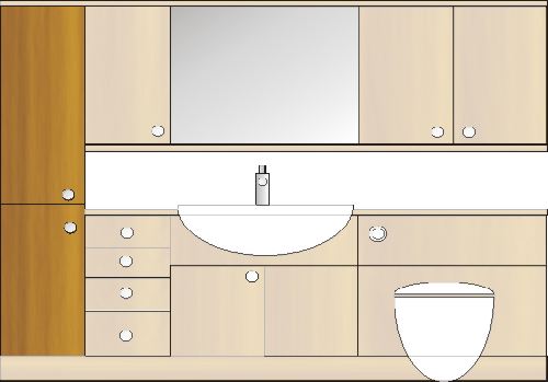 tall cupboard unit for fitted bathroom furniture